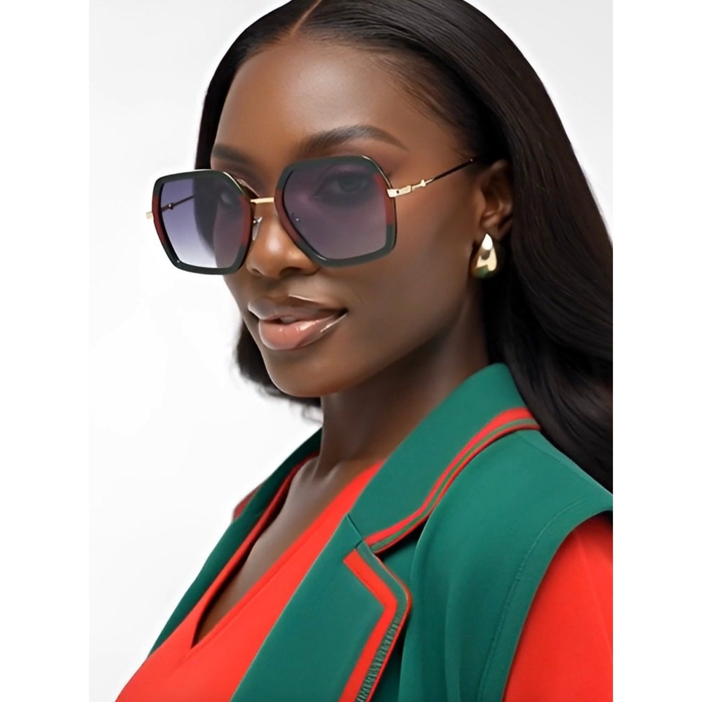Womens Glitter Sparkling Shield Rimless Square Butterfly Sunglasses Fashion New